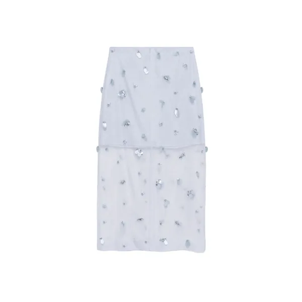 SIMKHAI Delilah Embellished Organza Midi Skirt