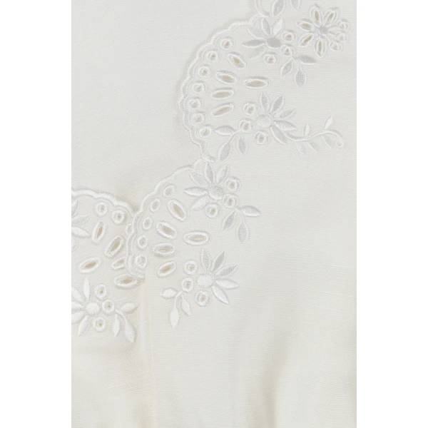 Simkhai Delphina Embroidered Linen Knit Top in White, view 5