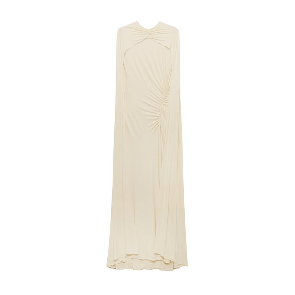 Simkhai Demi Draped Jersey Cape Gown in Yolk