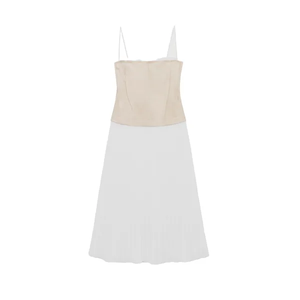 SIMKHAI Duval Linen Bustier Midi Dress