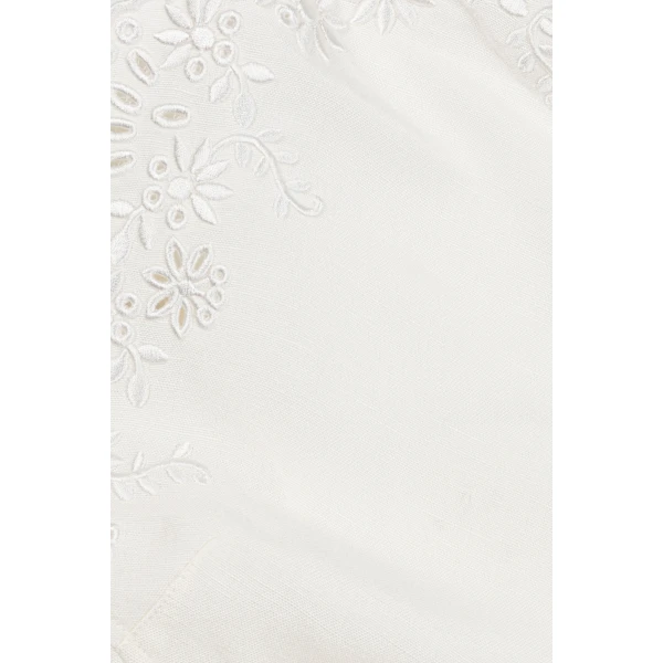 Simkhai Edena Embroidered Linen Mini Dress in White, view 5