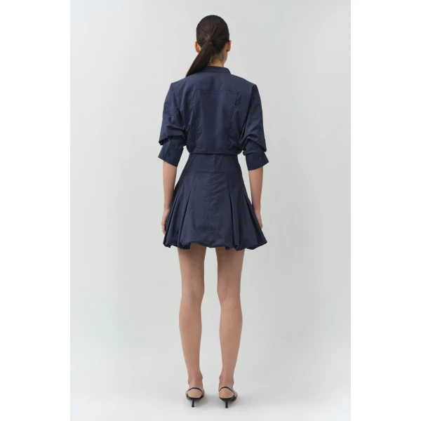 Simkhai Effie Cotton Bubble Mini Dress in Midnight, view 4