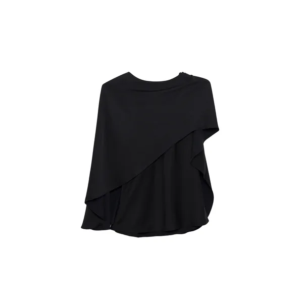 SIMKHAI Eliora Draped Satin Cape Top