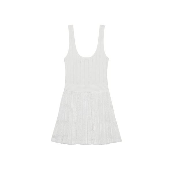 Simkhai Ellis Knit Lace Mini Dress in Ivory