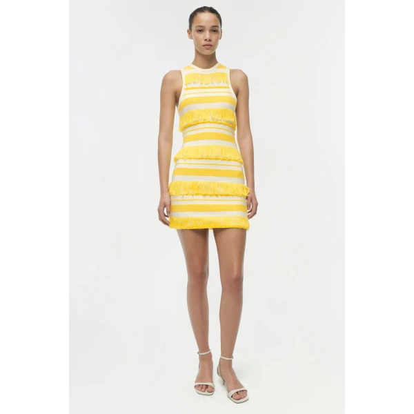 Simkhai Elly Knit Mini Dress in Solar Stripe, view 6