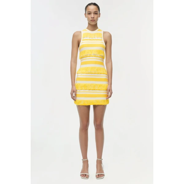 Simkhai Elly Knit Mini Dress in Solar Stripe, view 7