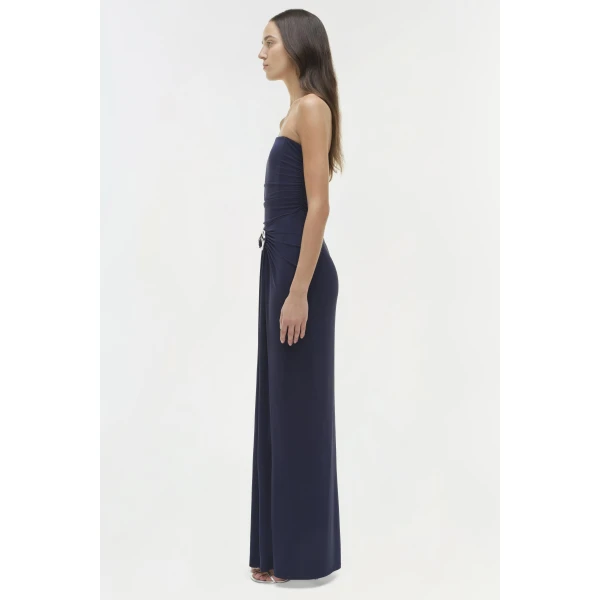 Simkhai Emma Jersey Strapless Gown in Midnight, view 4