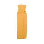 Simkhai Emma Strapless Draped Jersey Bustier Gown in Mango