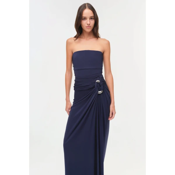 Simkhai Emma Strapless Jersey Gown in Midnight, view 3