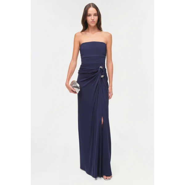 Simkhai Emma Strapless Jersey Gown in Midnight, view 6