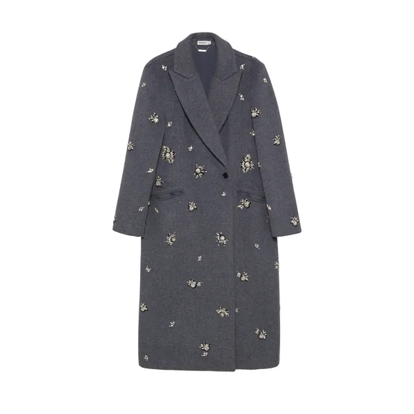 SIMKHAI Gianni Embellished Wool Coat