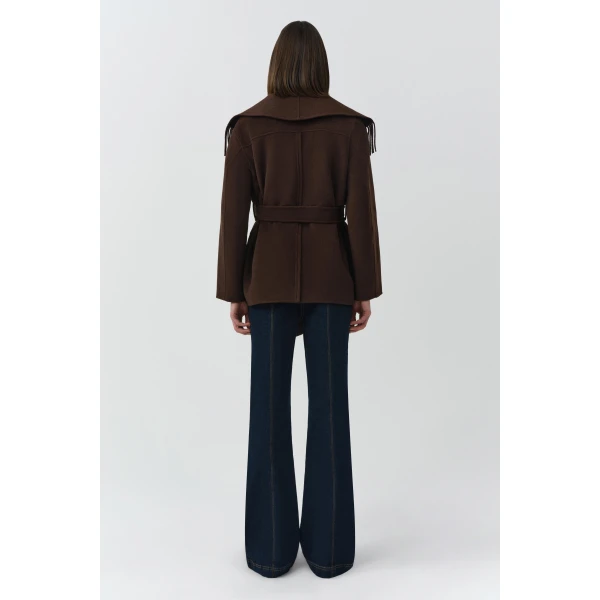 Simkhai Rowen Fringe Jacket in Chocolate, view 5