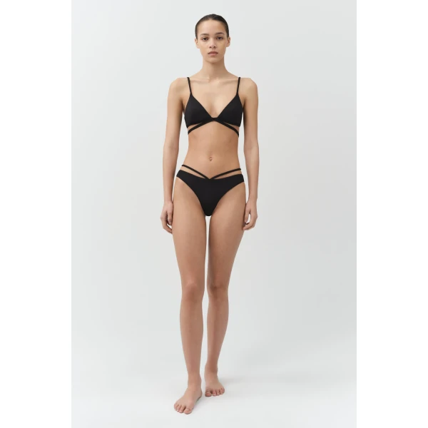 Simkhai Signature Harlen Top in Black, view 6