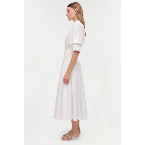 Simkhai Stiles Cotton Knit Shirt in White, view 4