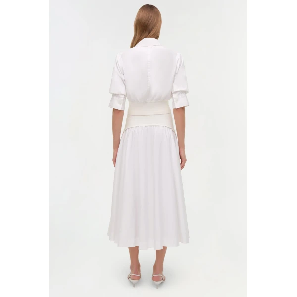 Simkhai Stiles Cotton Knit Shirt in White, view 5