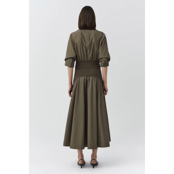 Simkhai Stiles Knit Cotton Shirt in Fern, view 5