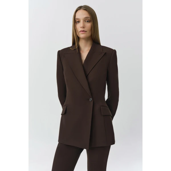 Simkhai Surabhi Blazer in Chocolate, view 3