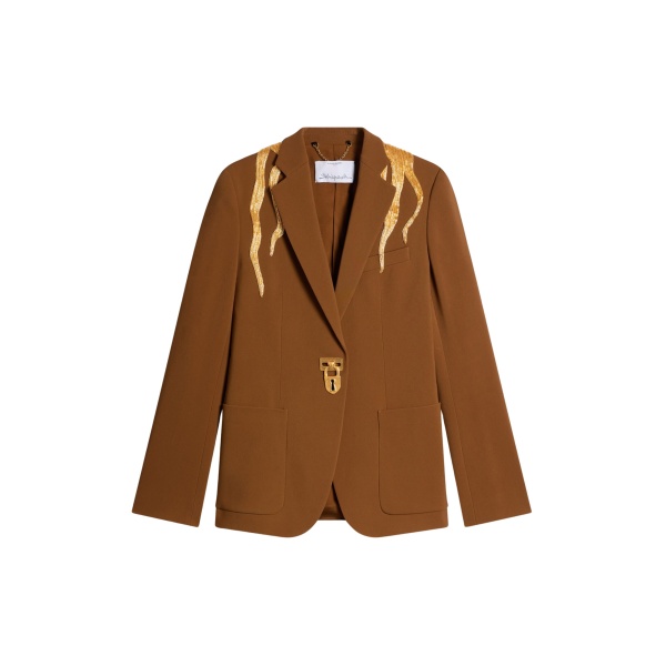 Schiaparelli hair embroidery padlock jacket