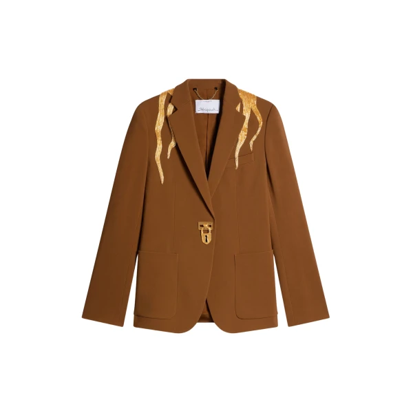 Schiaparelli hair embroidery padlock jacket