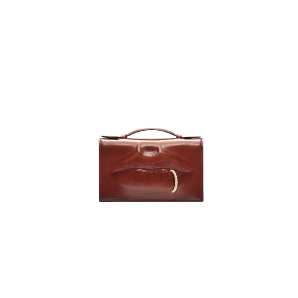 schiaparelli molded mouth chain clutch