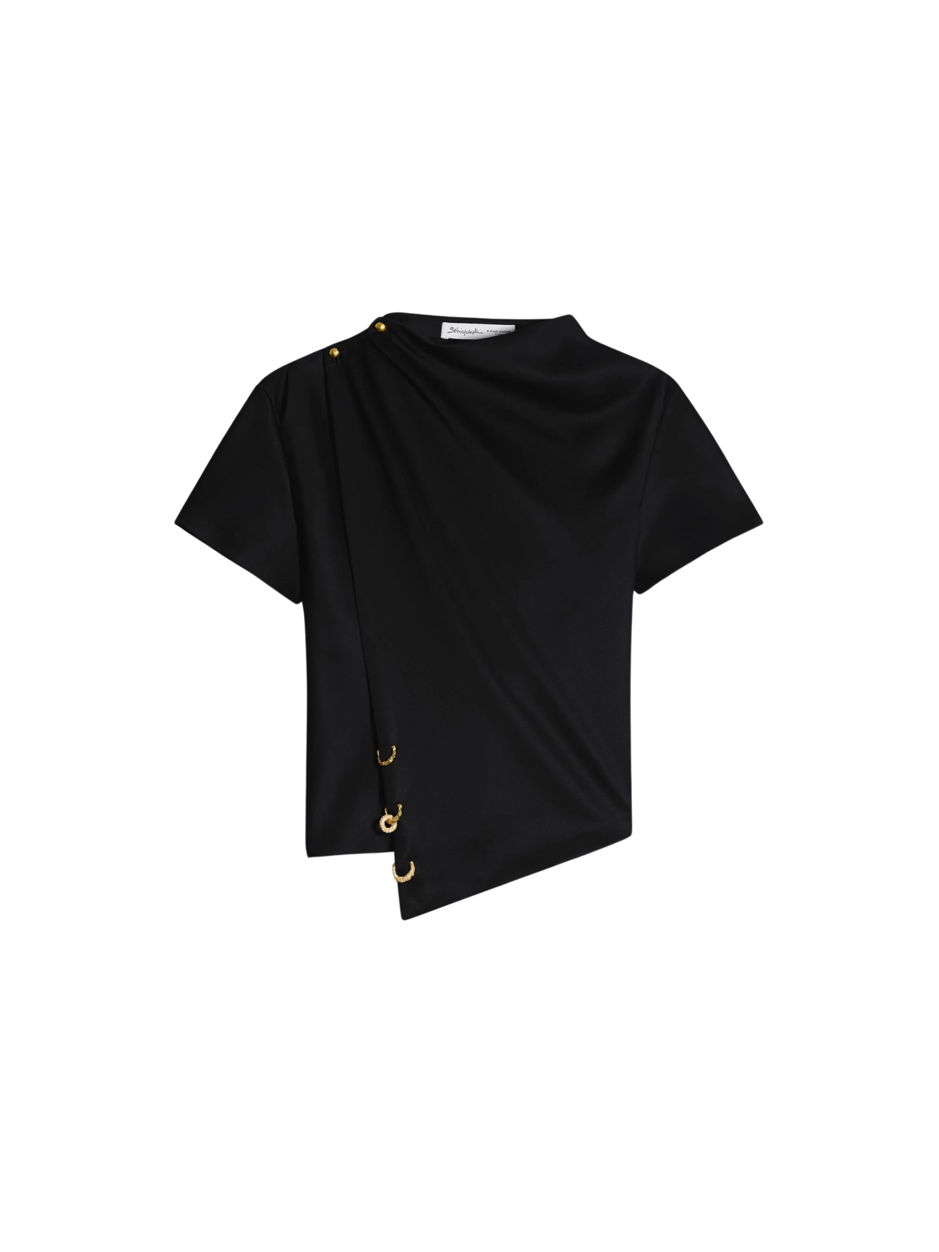 Schiaparelli-Schiaparelli-Short-Sleeved-Scarf-Top-in-Noir-scaled95017_nobg Schiaparelli scarf top