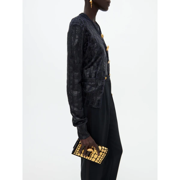 Schiaparelli trompe l'oeil knit cardigan