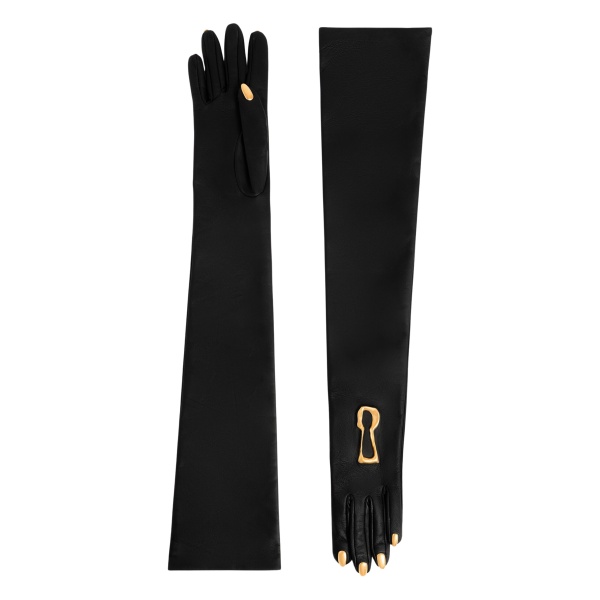 schiaparelli trompe l'oeil long leather gloves
