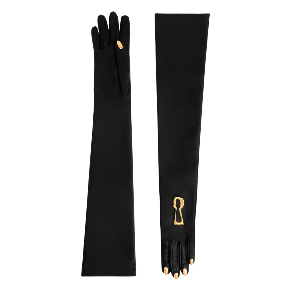 schiaparelli trompe l'oeil long leather gloves