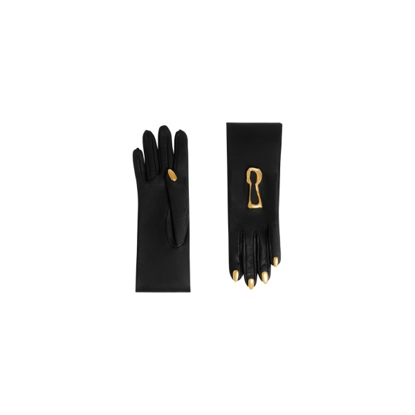schiaparelli trompe l'oeil short leather gloves