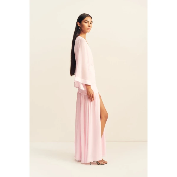 Shona Joy Amina Flared Sleeve Plunged Maxi Dress