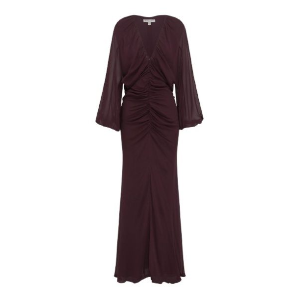 Shona Joy Amina Gathered Low Plunged Maxi Dress