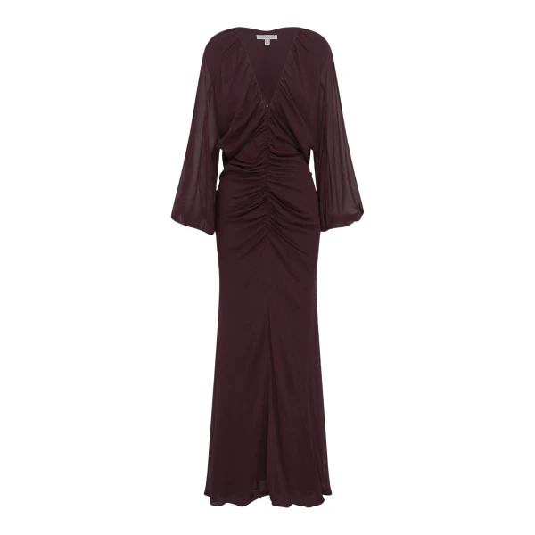 Shona Joy Amina Gathered Low Plunged Maxi Dress