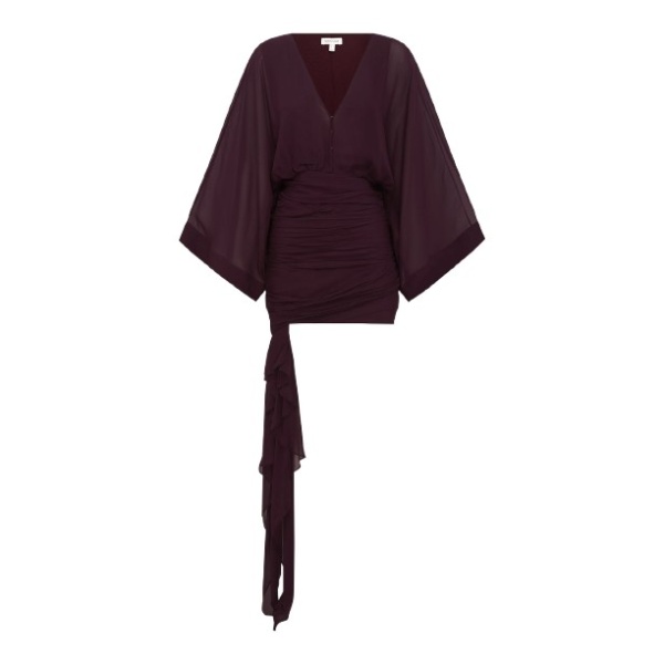 Shona Joy Amina Long Sleeve Plunged Mini Dress