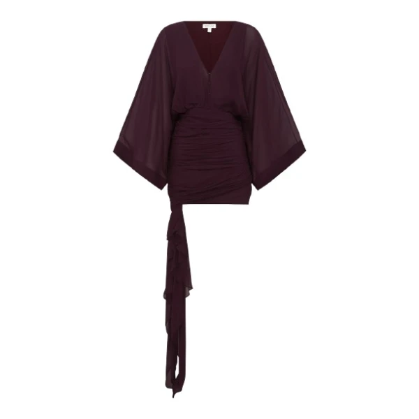 Shona Joy Amina Long Sleeve Plunged Mini Dress