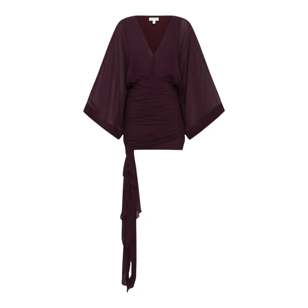 Shona Joy Amina Long Sleeve Plunged Mini Dress