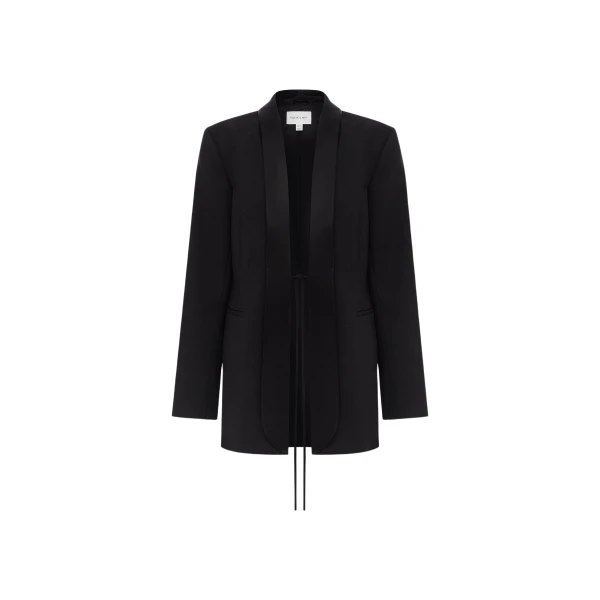 Shona Joy Benji Satin Contrast Tuxedo Blazer