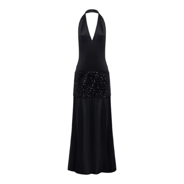 Shona Joy Bianca Halter Plunged Maxi Dress