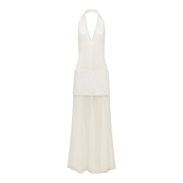 Shona Joy Bianca Halter Plunged Maxi Dress