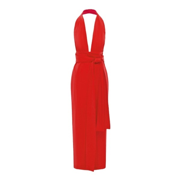 Shona Joy Campbell Halter Plunged Maxi Dress