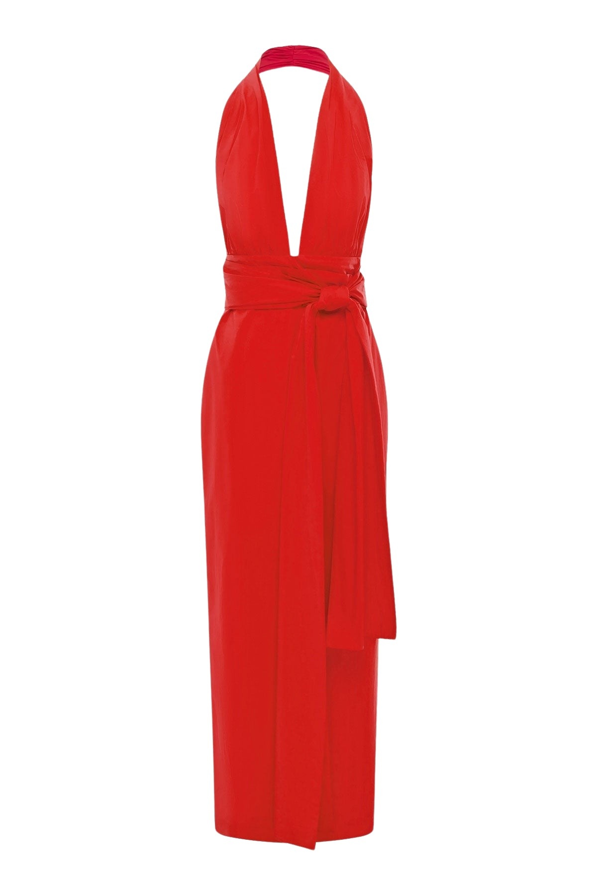 Shona Joy Campbell Halter Plunged Maxi Dress