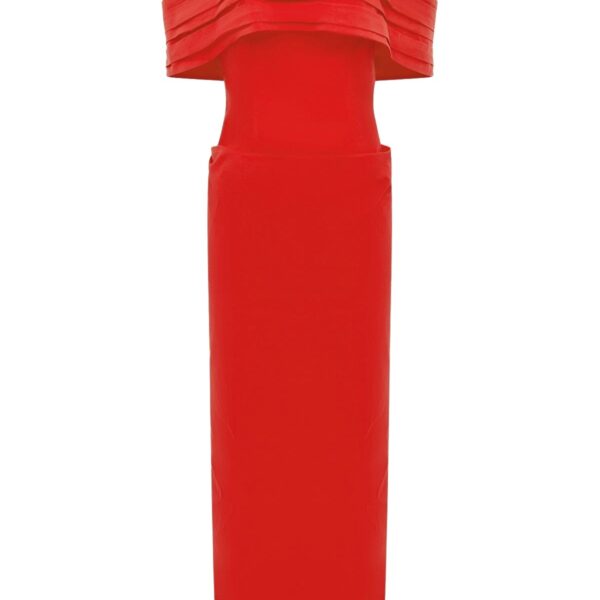 Shona Joy Campbell Off Shoulder Fitted Maxi Dress
