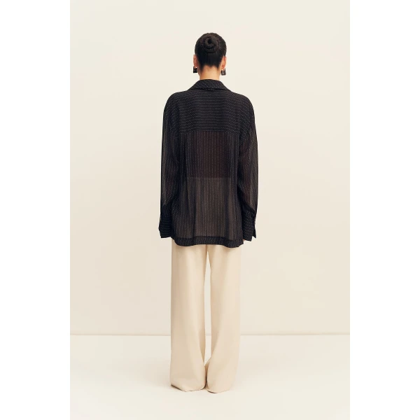 Shona Joy Irving Polka Dot Sheer Shirt