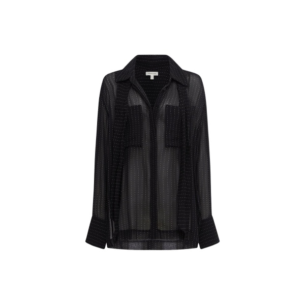 Shona Joy Irving Polka Dot Sheer Shirt