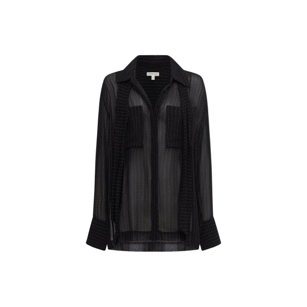 Shona Joy Irving Polka Dot Sheer Shirt