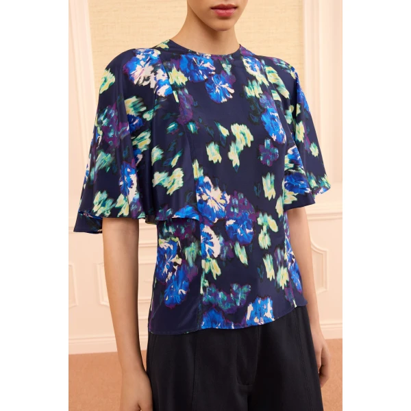 ada silk blouse evening bloom