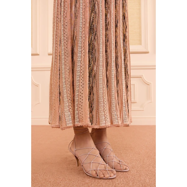 clio knit midi skirt hibiscus