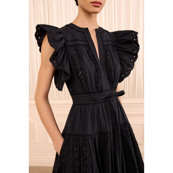dani short sleeve cotton dress noir