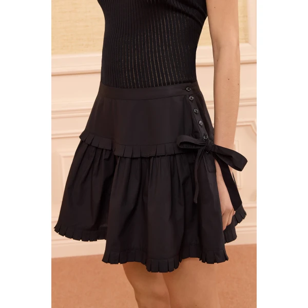 elodie cotton mini skirt noir