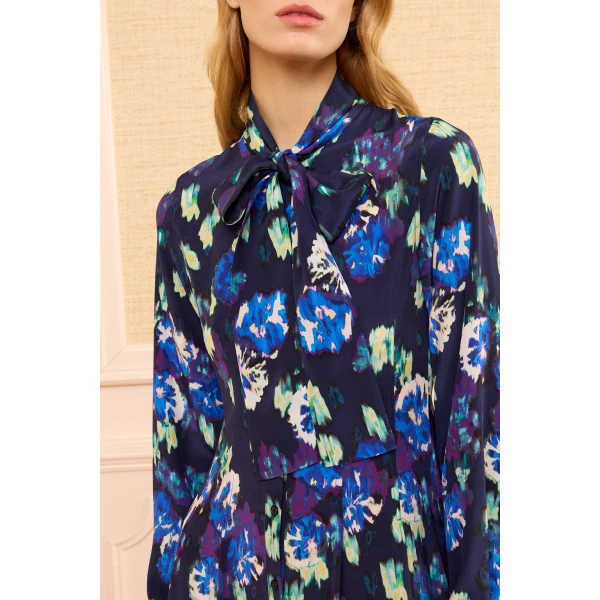 evanthe silk dress evening bloom
