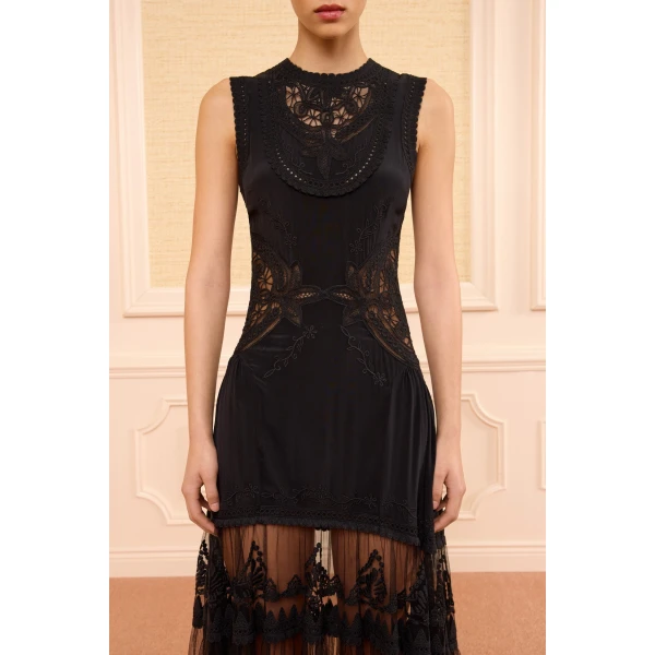florence silk dress noir
